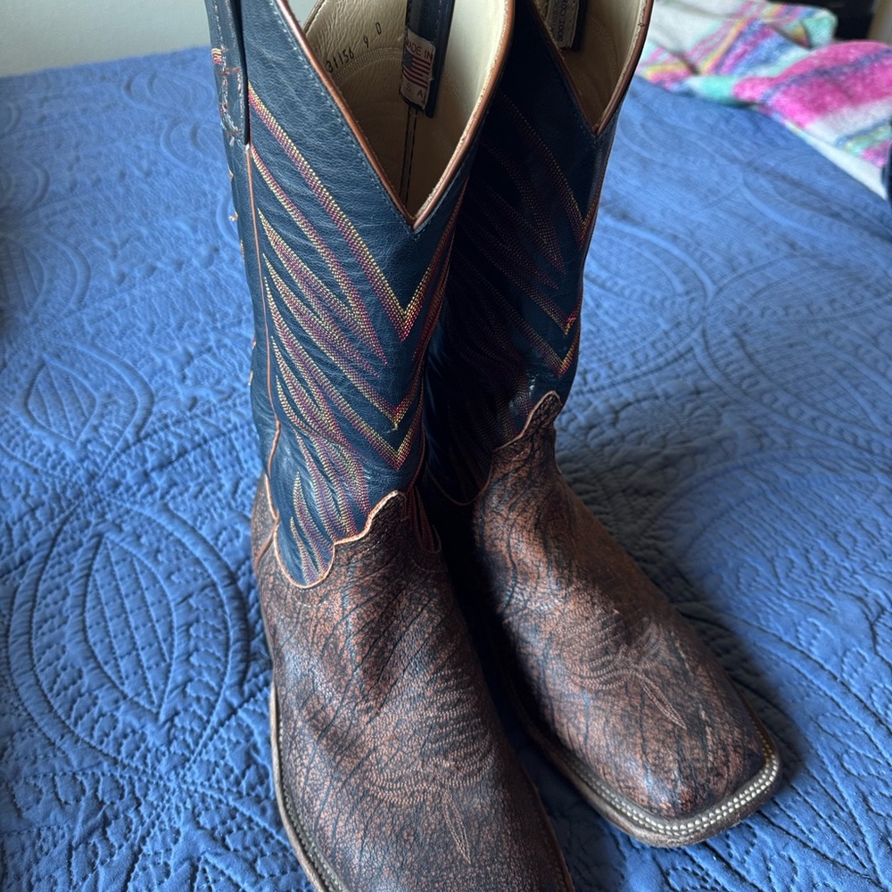 Anderson bean Brown and Blue Western Boots